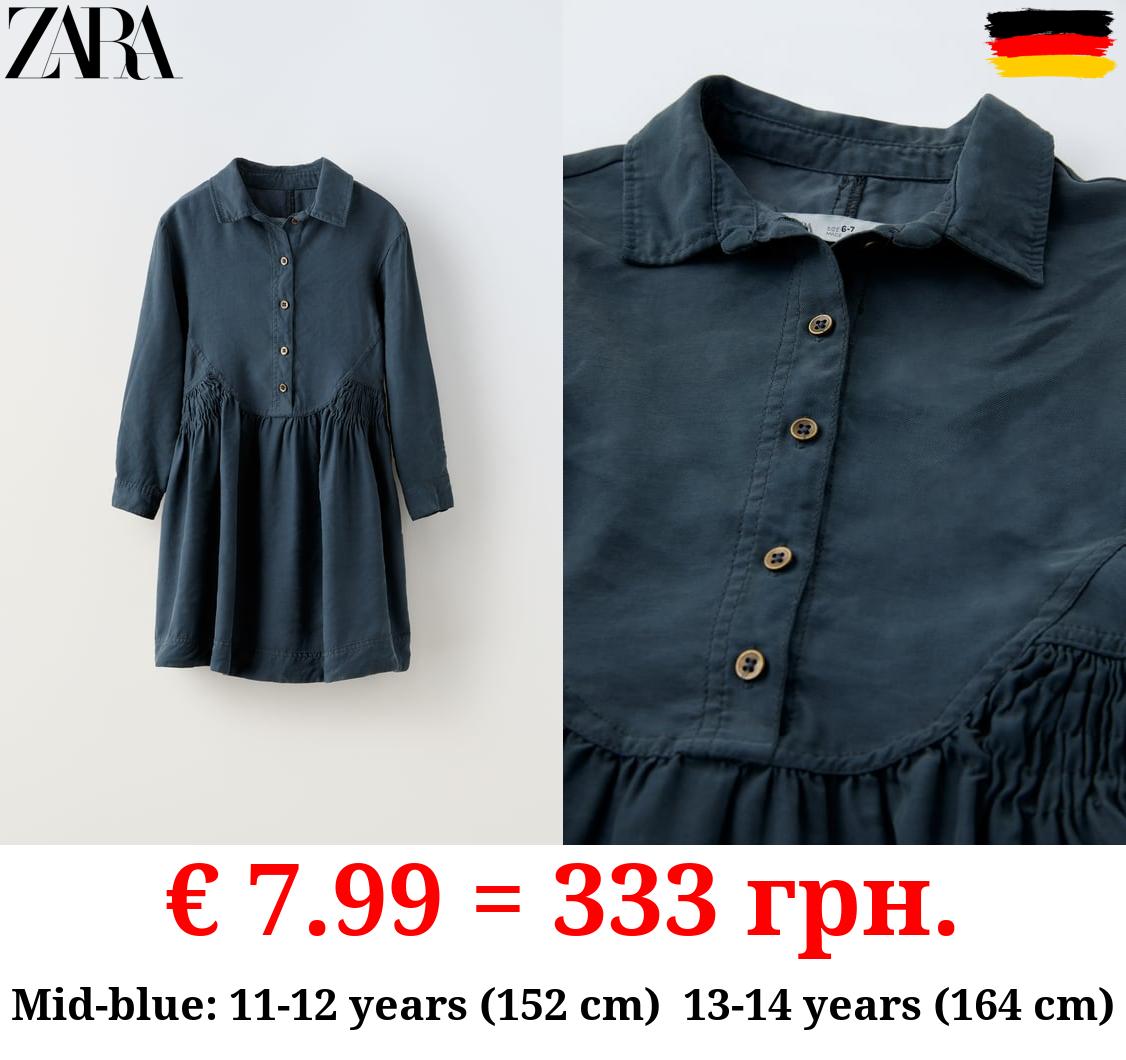 SHIRT DRESS WITH GATHERING