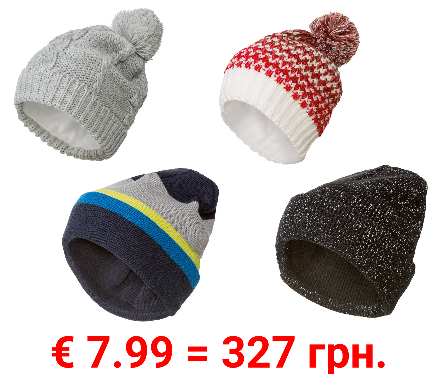 CRIVIT Damen Herren Sport-Strickmütze mit eflektierenden Modedetails