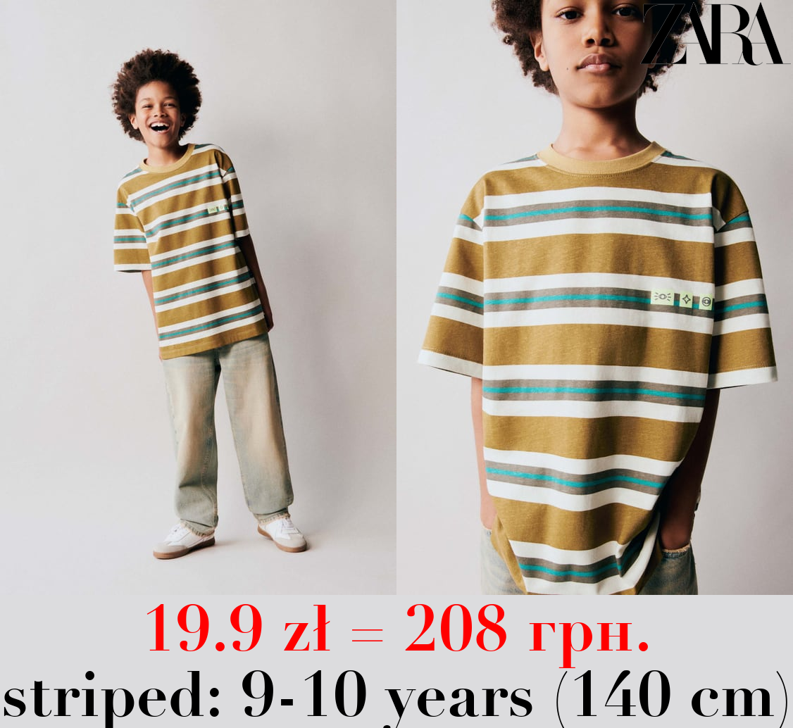 NEON PRINT STRIPED T-SHIRT