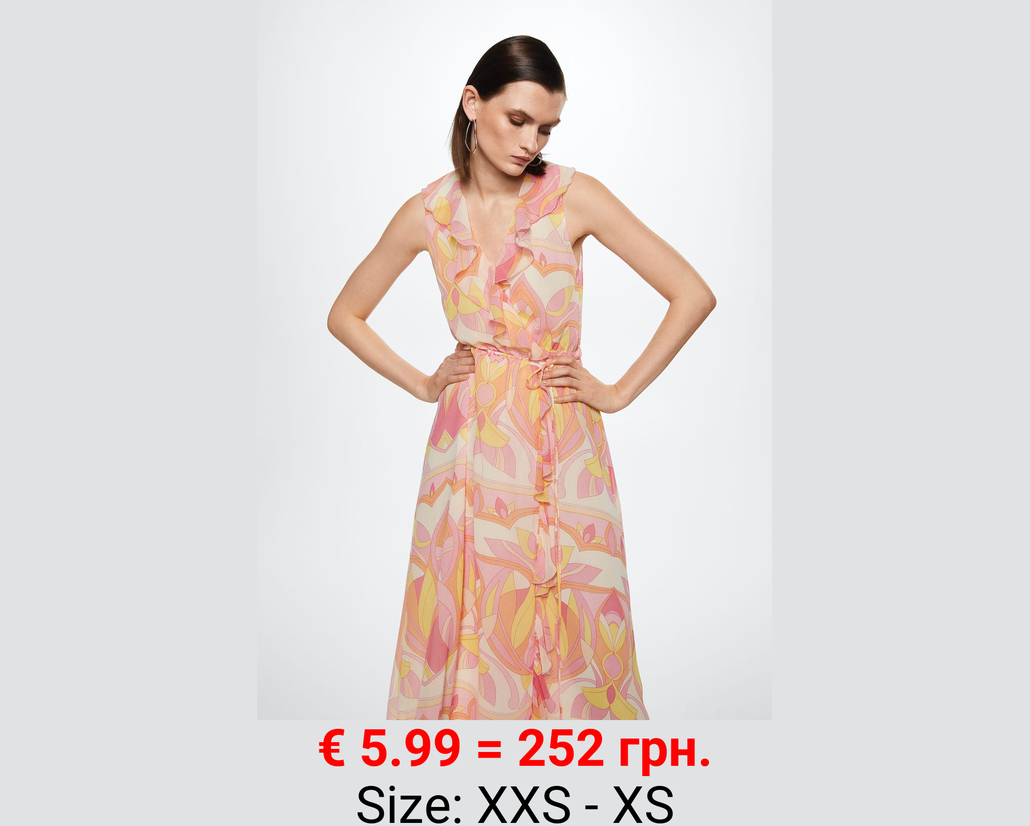 Vestido estampado volantes