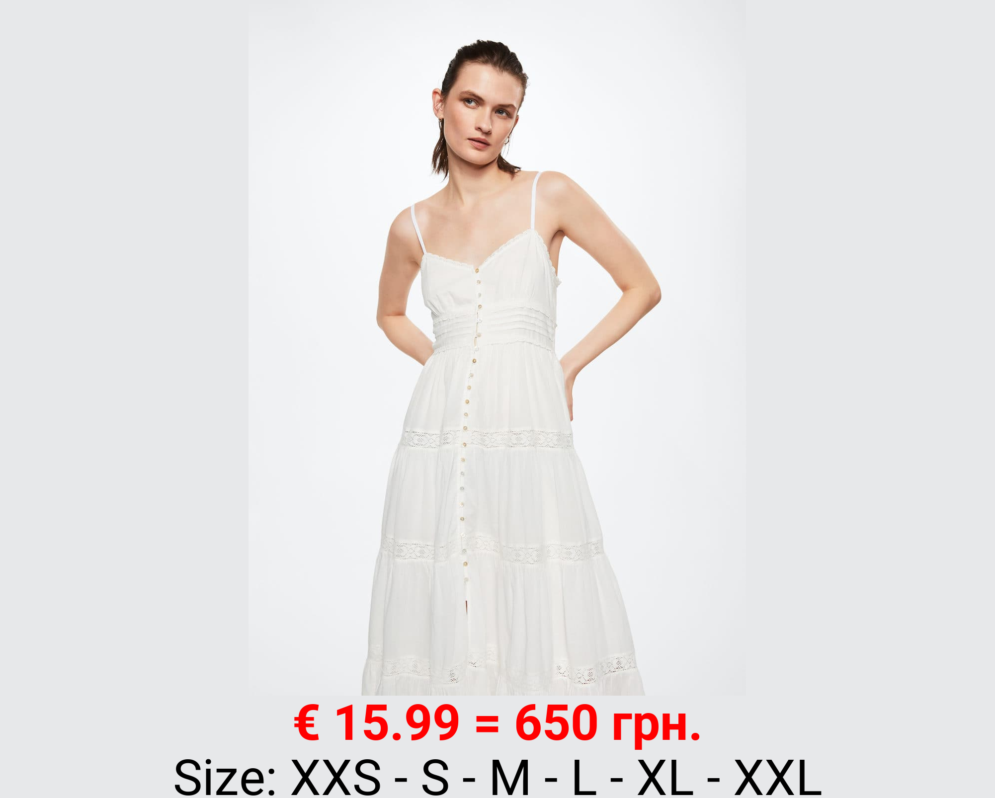 Vestido algodón volantes