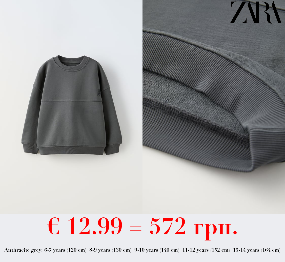 TRUE NEUTRALS EMBROIDERED SWEATSHIRT