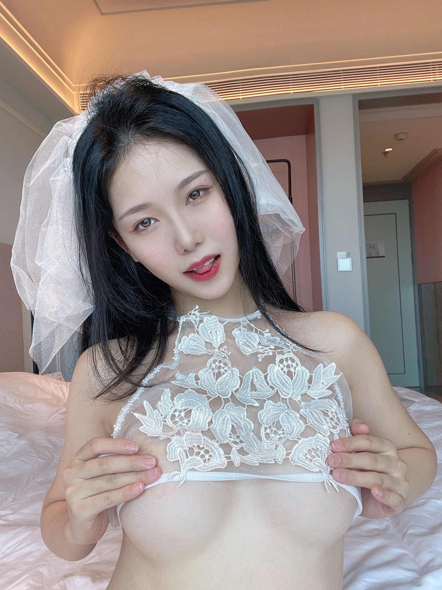 抖娘利世-定制灰色透视裙[60P] 19