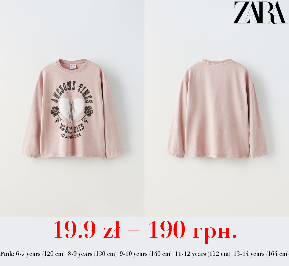 ACID WASH T-SHIRT WITH RHINESTONES