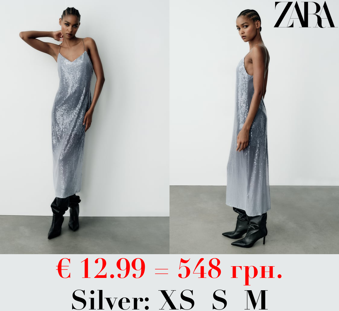 OMBRÉ SEQUINNED DRESS