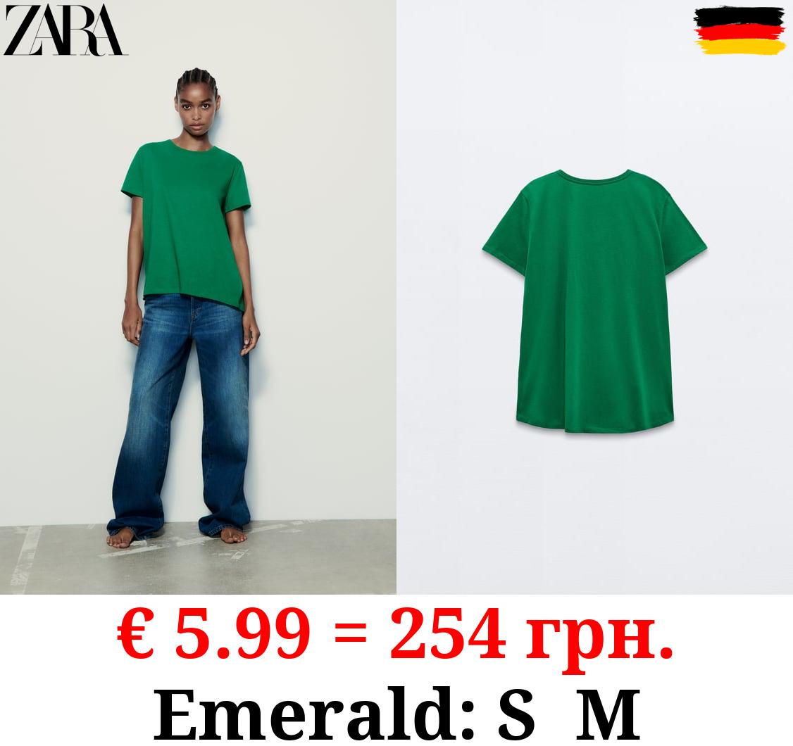 BASIC T-SHIRT WITH ASYMMETRIC HEM
