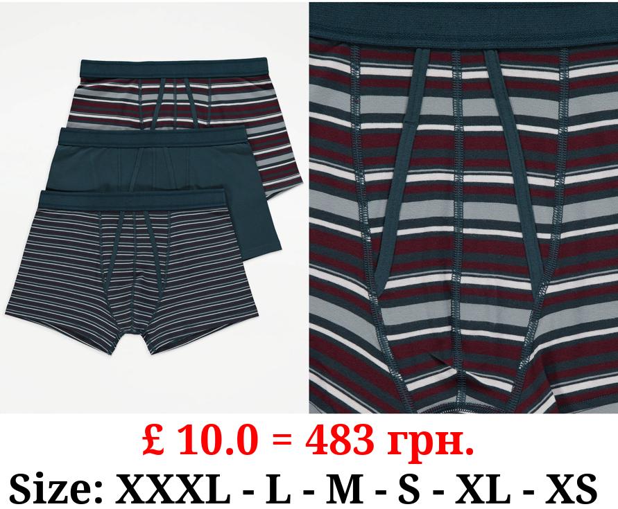 Green Stripe A-Front Trunks 3 Pack