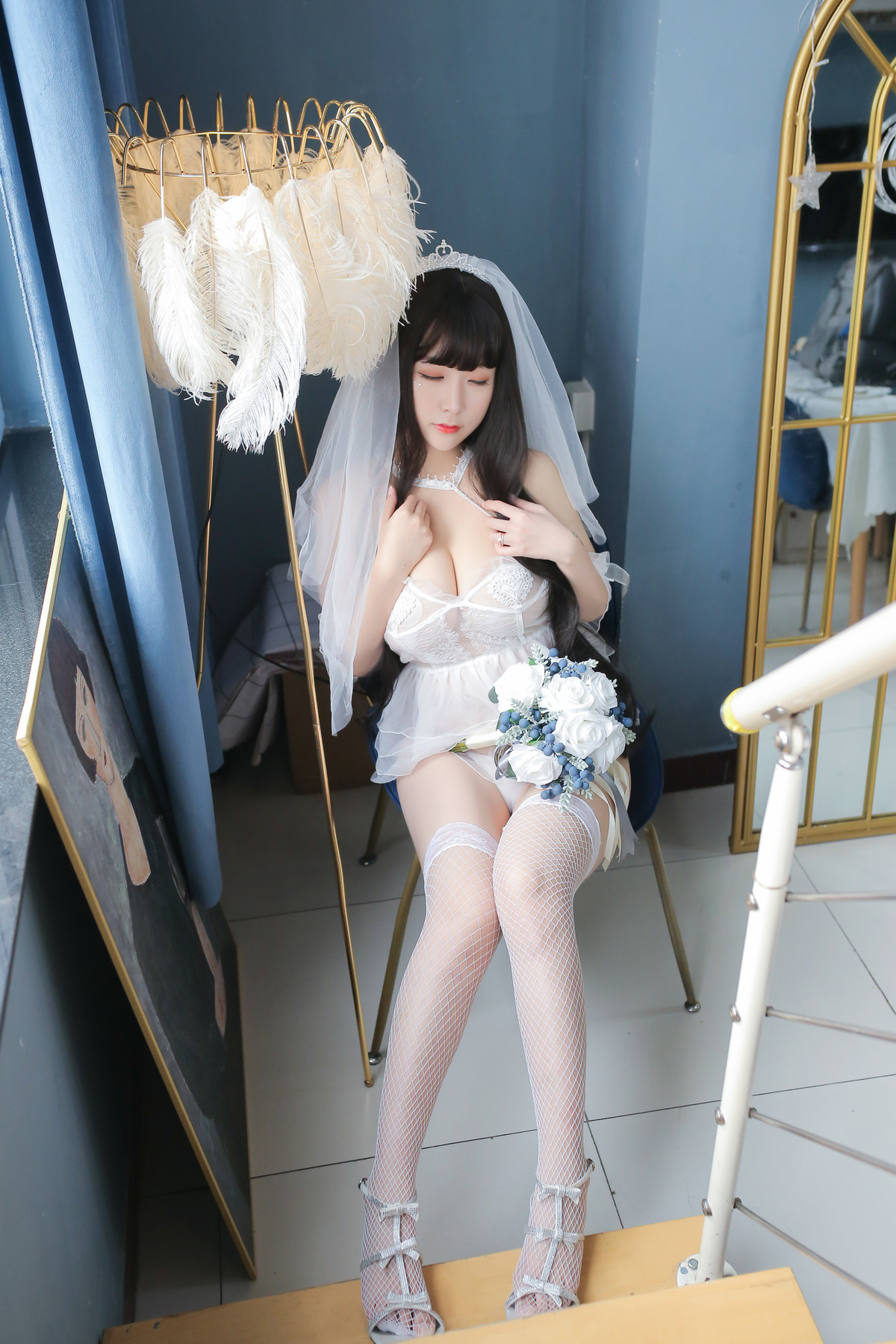 Cosplay 猫九酱Sakura 长发婚纱 Set.01 22