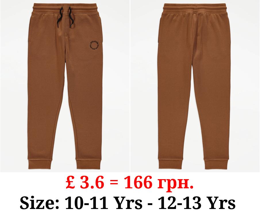 Brown Limited Division Slogan Joggers