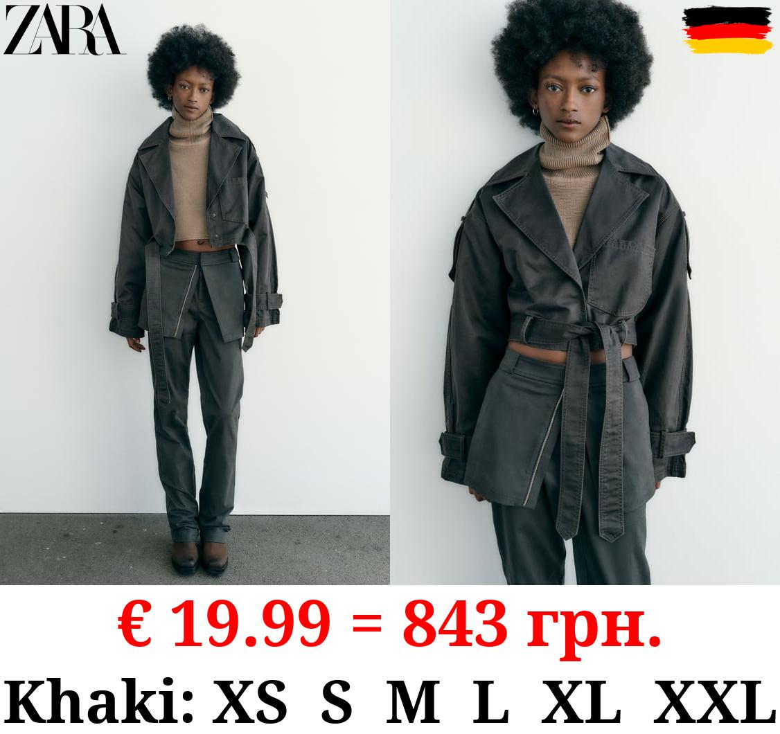 CROPPED WAXED TRENCH COAT