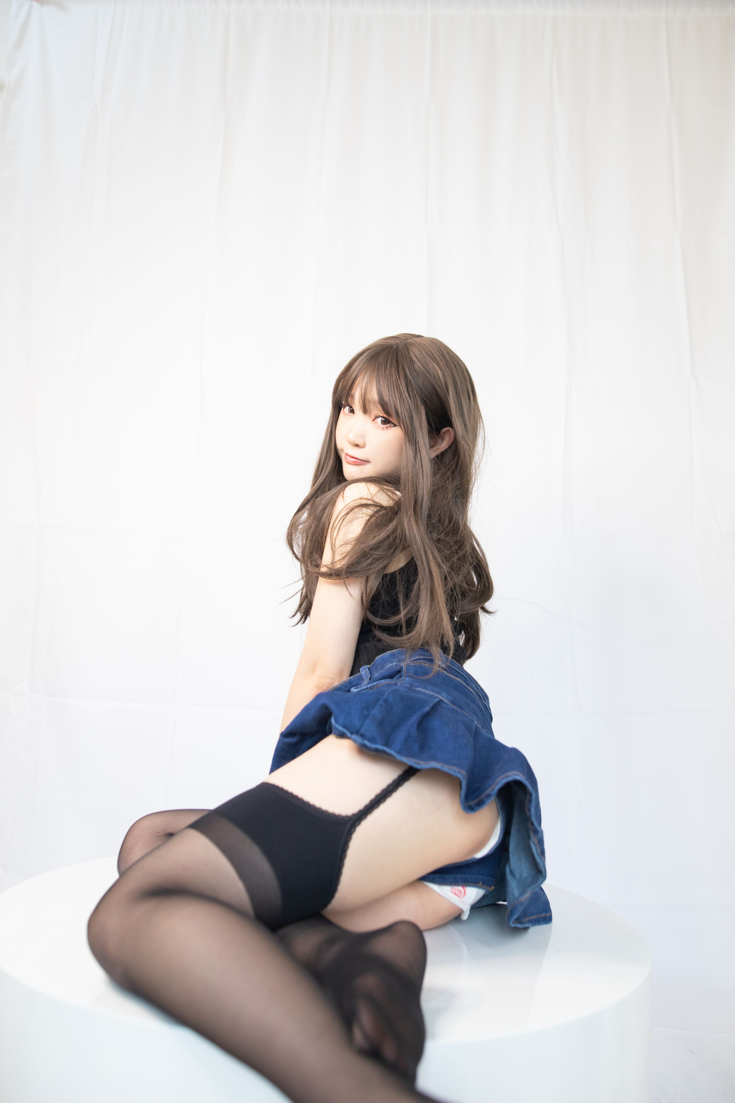 神沢永莉 - 毛衣牛仔裙吊带黑丝 [22P 162MB] 15