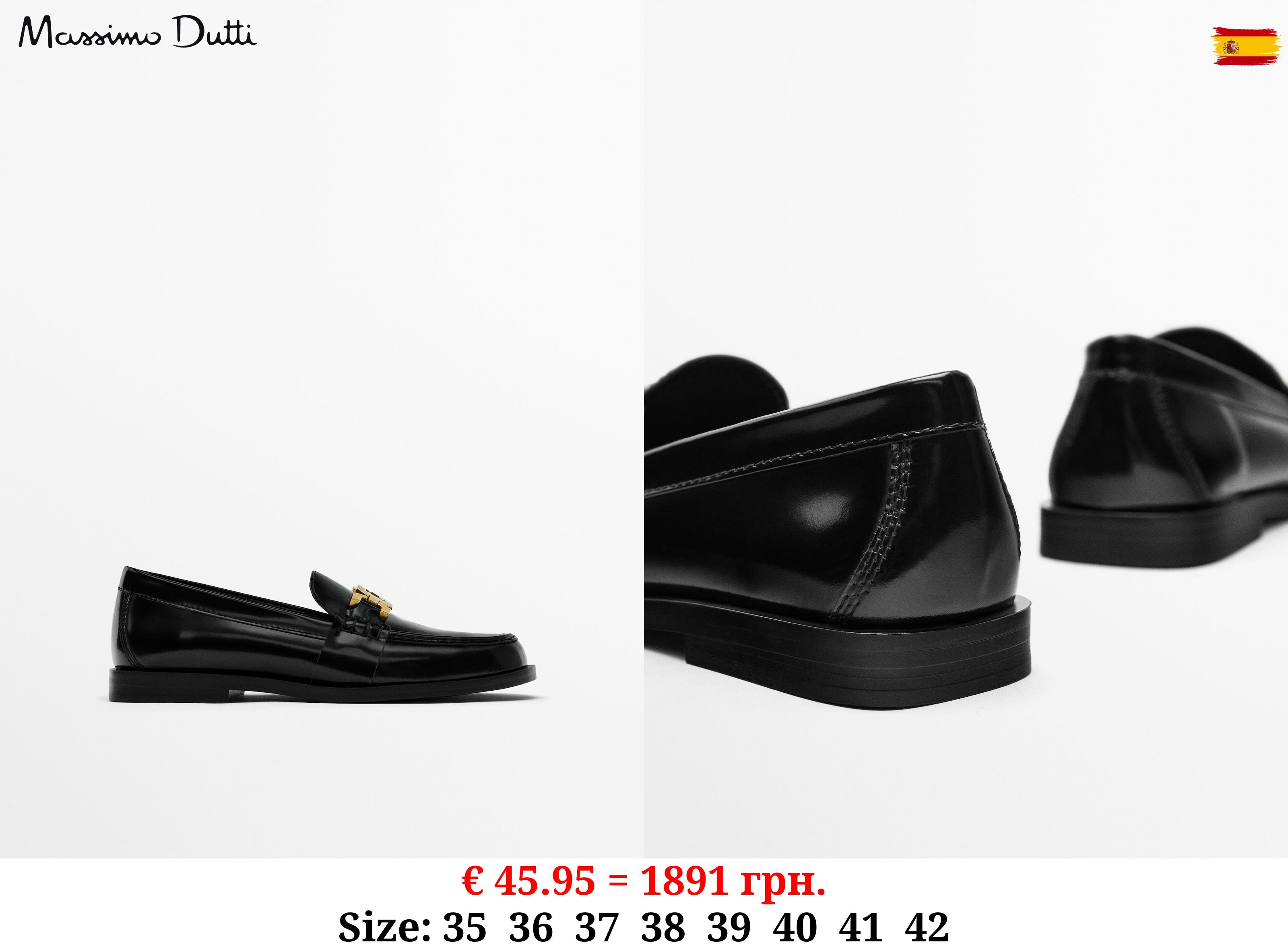 Loafers with decorative links BLACK