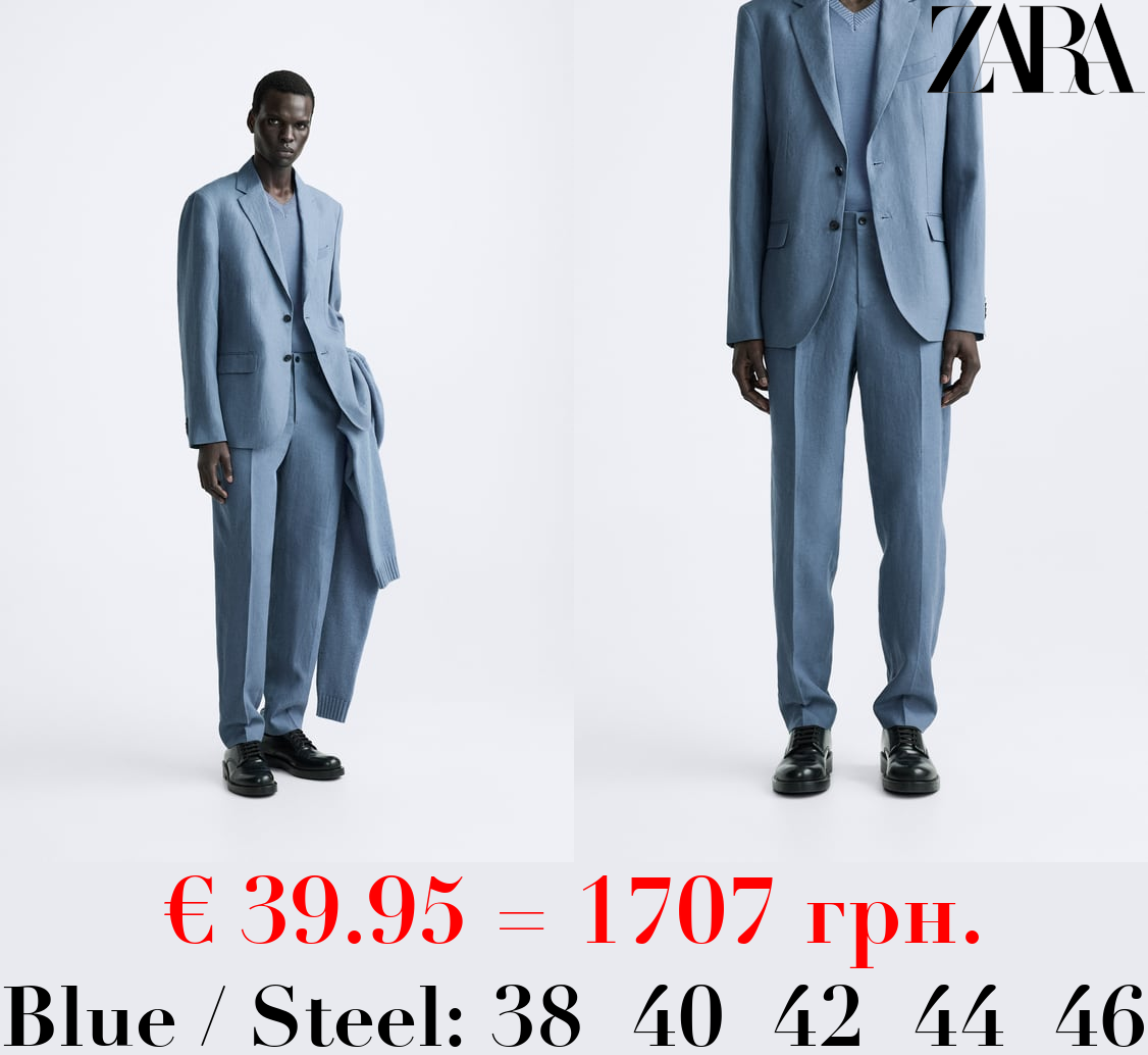 100% LINEN SUIT TROUSERS