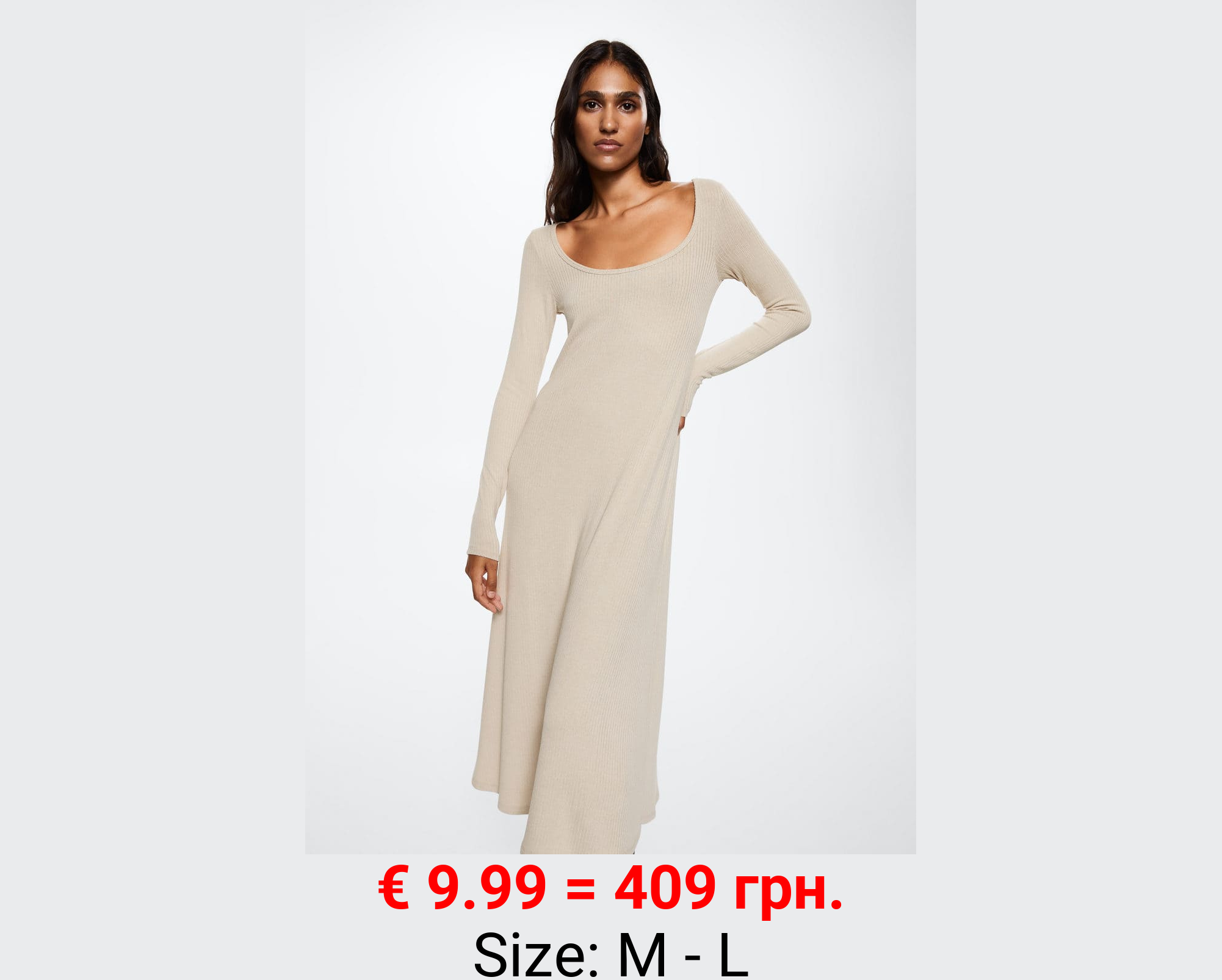 Vestido midi canalé