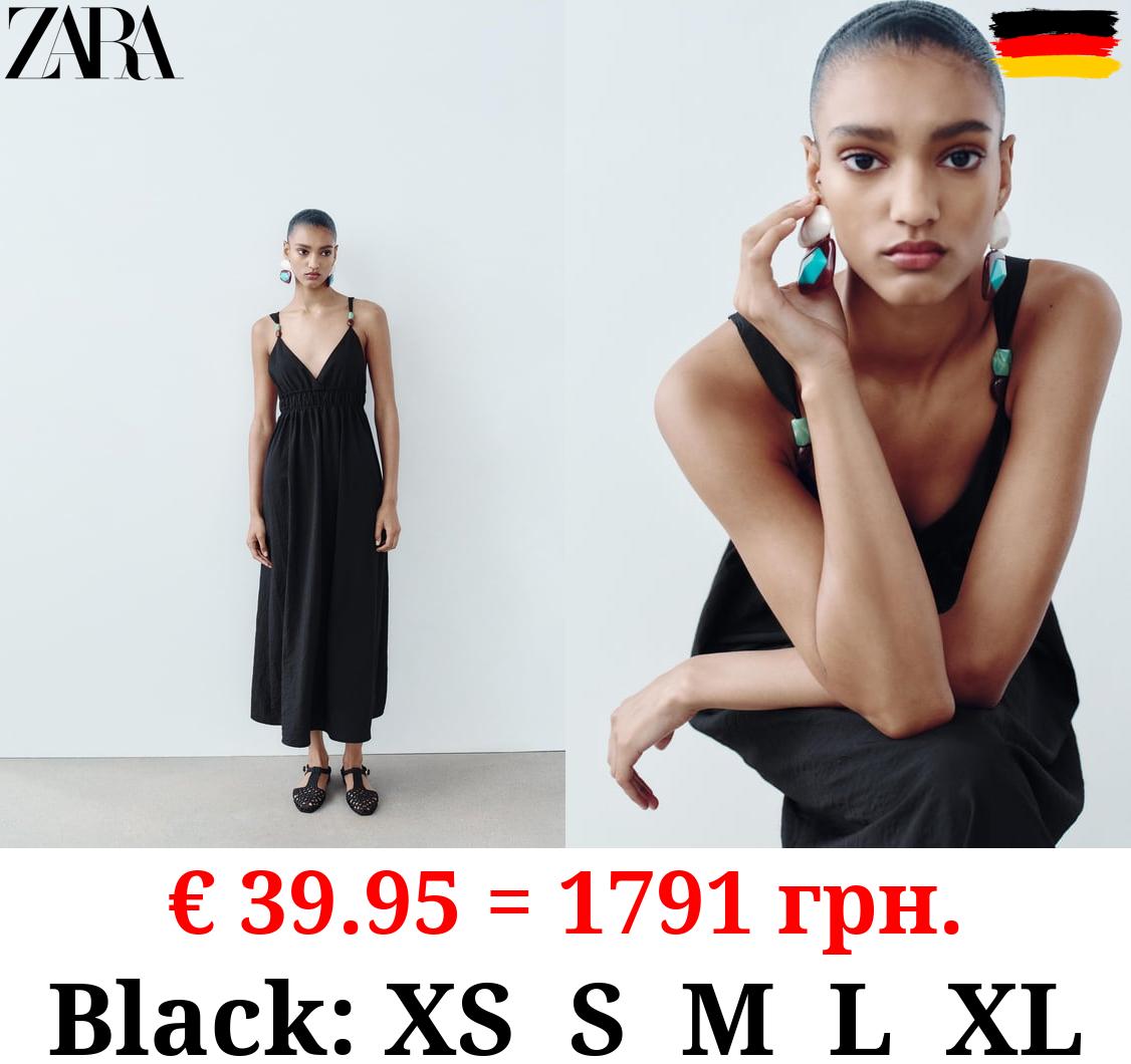 DRESS WITH BEADED STRAPS