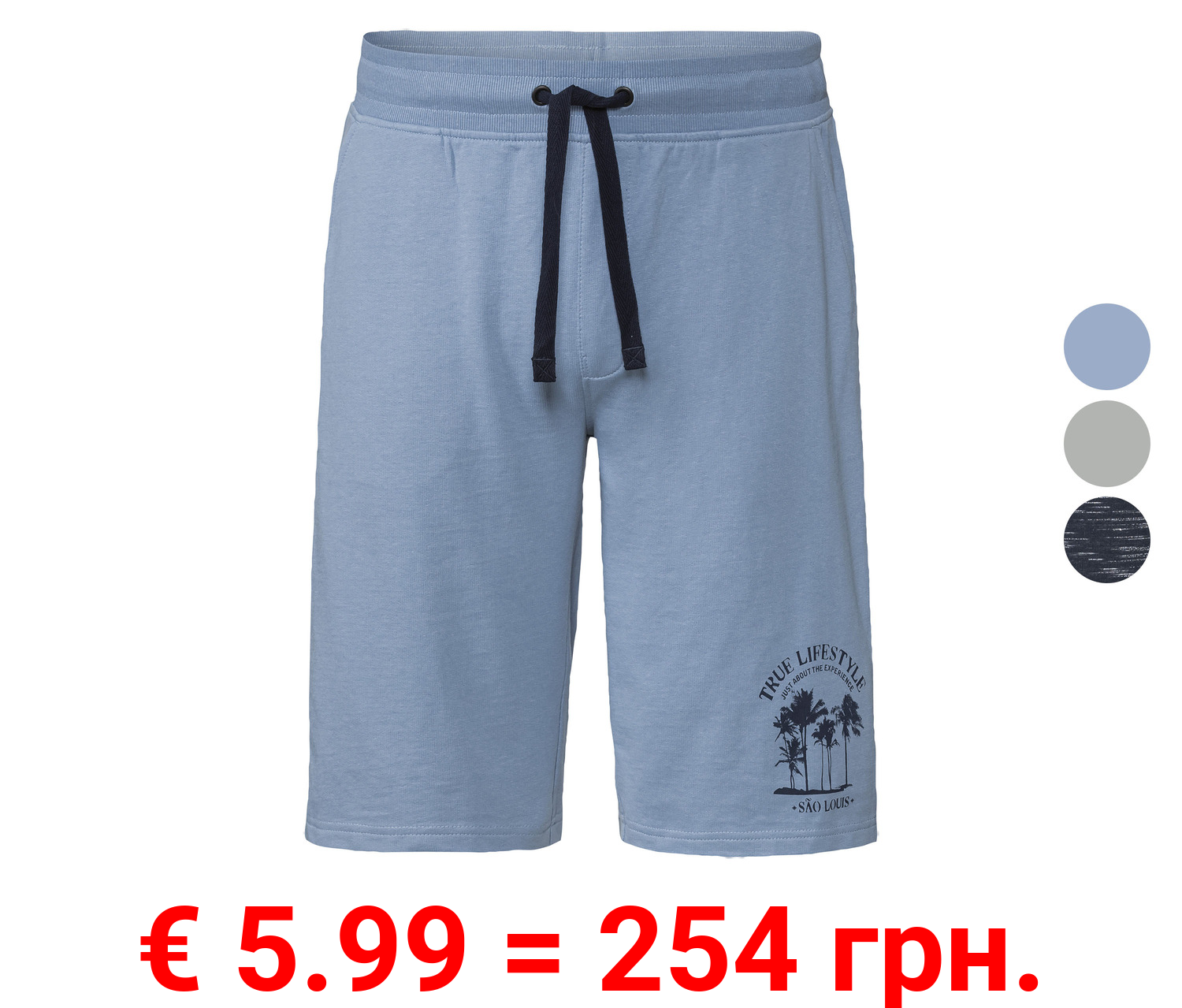 LIVERGY® Herren Sweatbermuda mit hohem Baumwollanteil