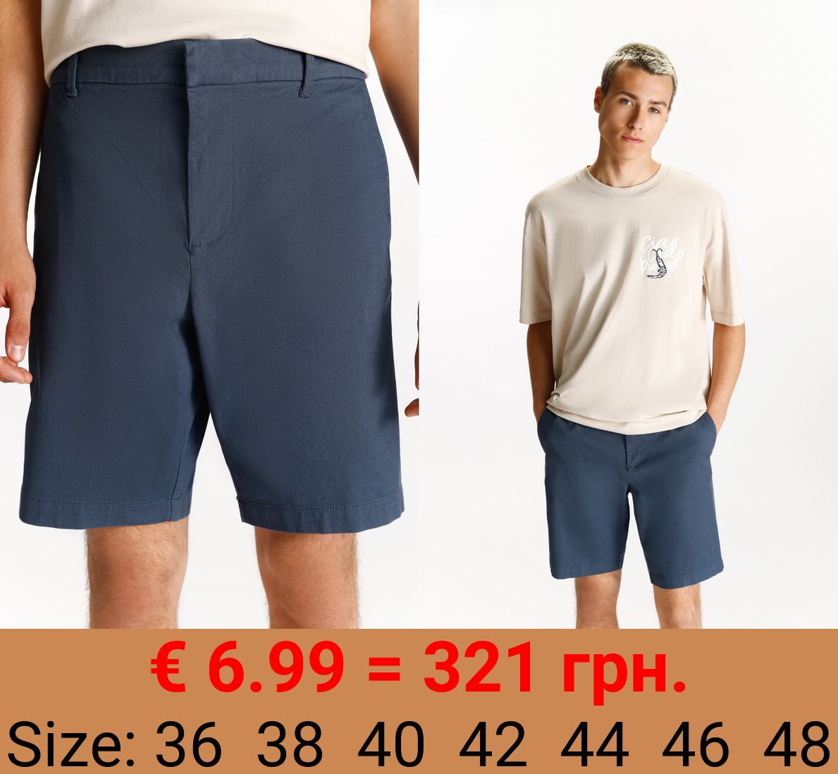 Textured chino Bermuda shorts