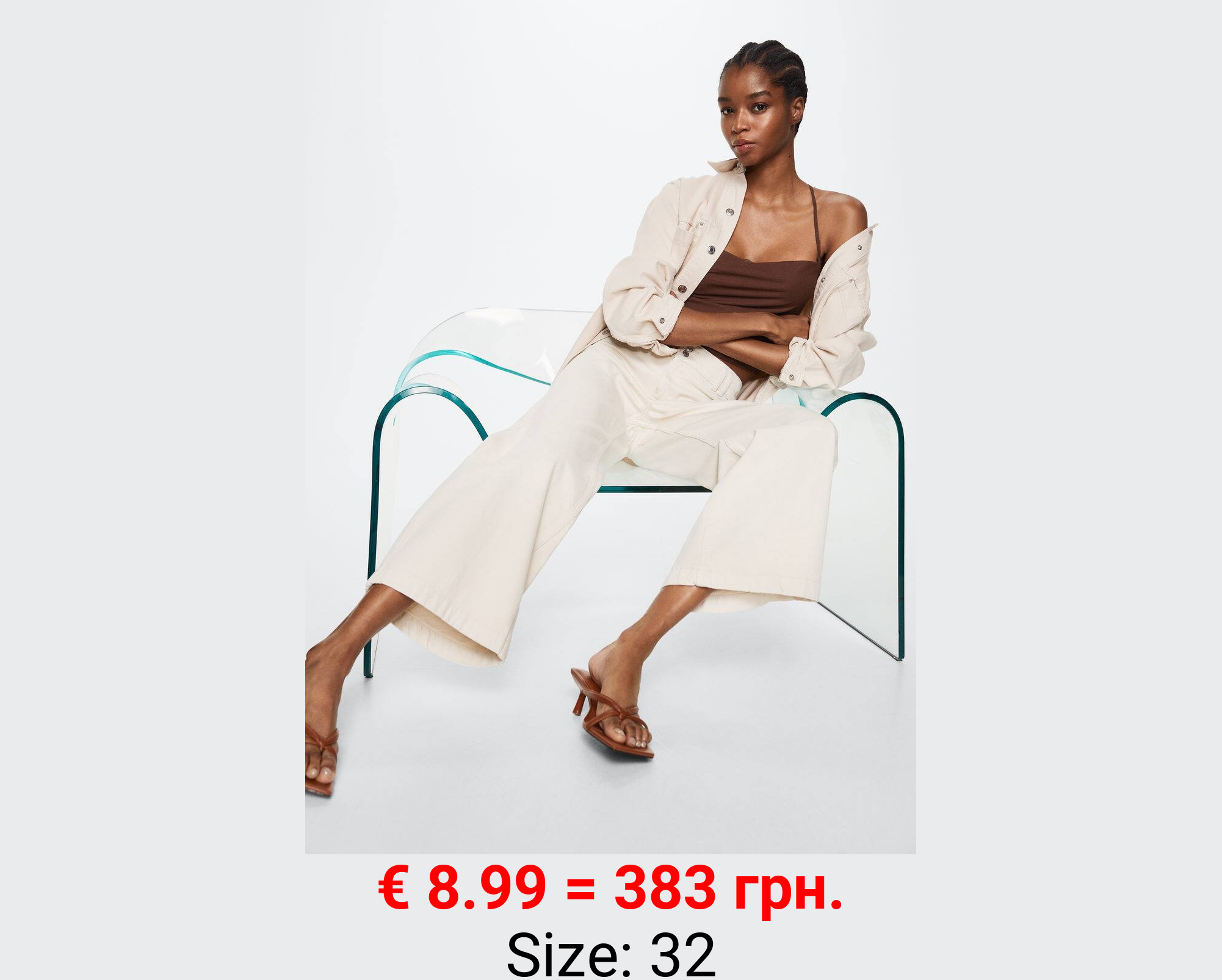 Jeans culotte tiro medio