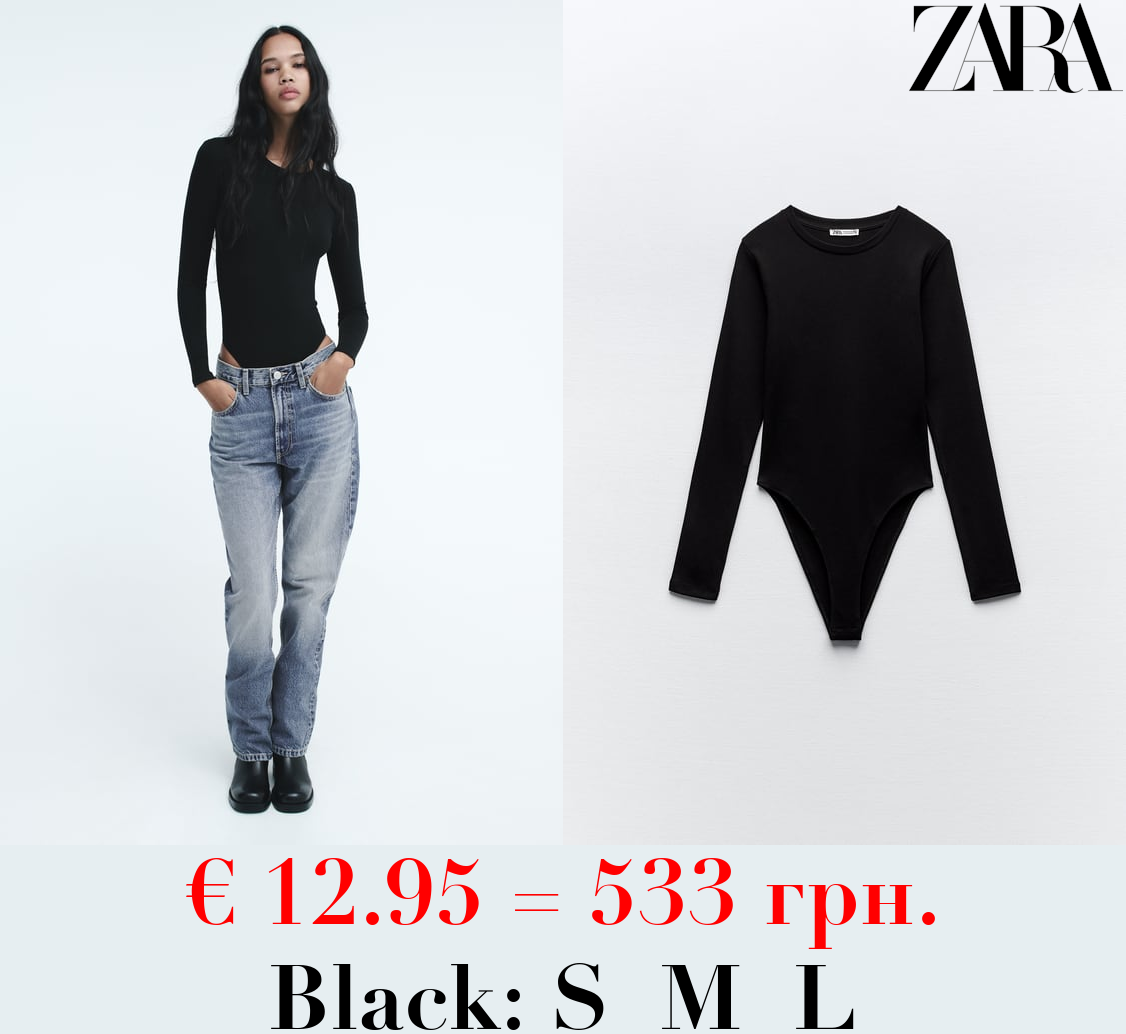 MODAL BODYSUIT WITH LONG SLEEVES