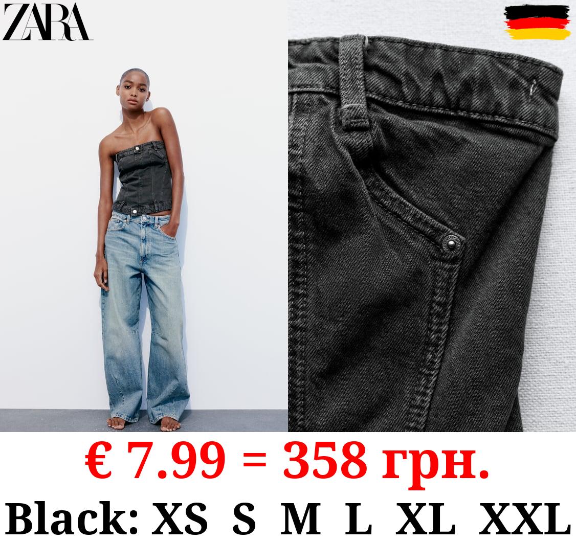 DENIM TRF CORSETRY-INSPIRED TOP