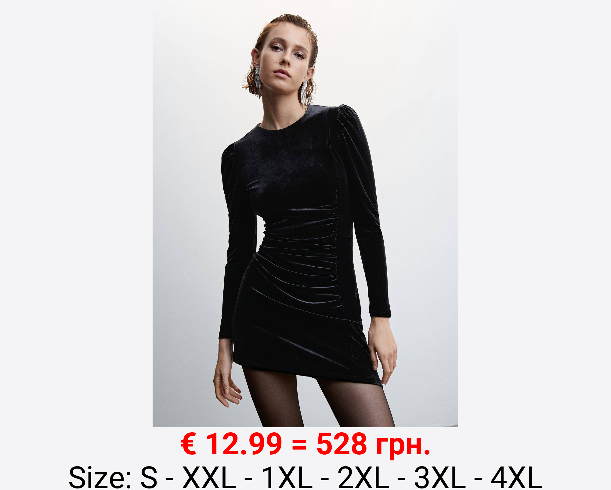 Vestido terciopelo fruncido