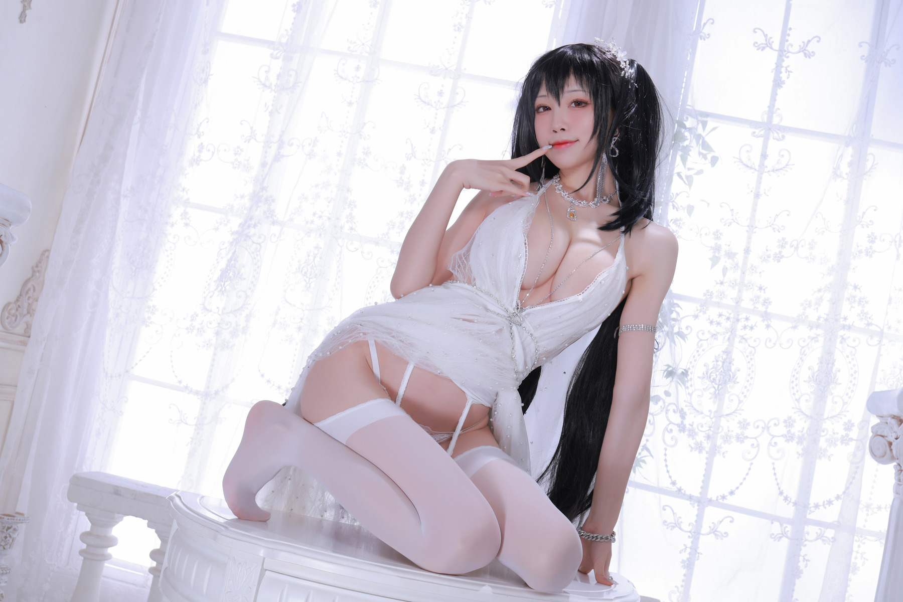 水淼aqua Cosplay 大凤婚纱 25