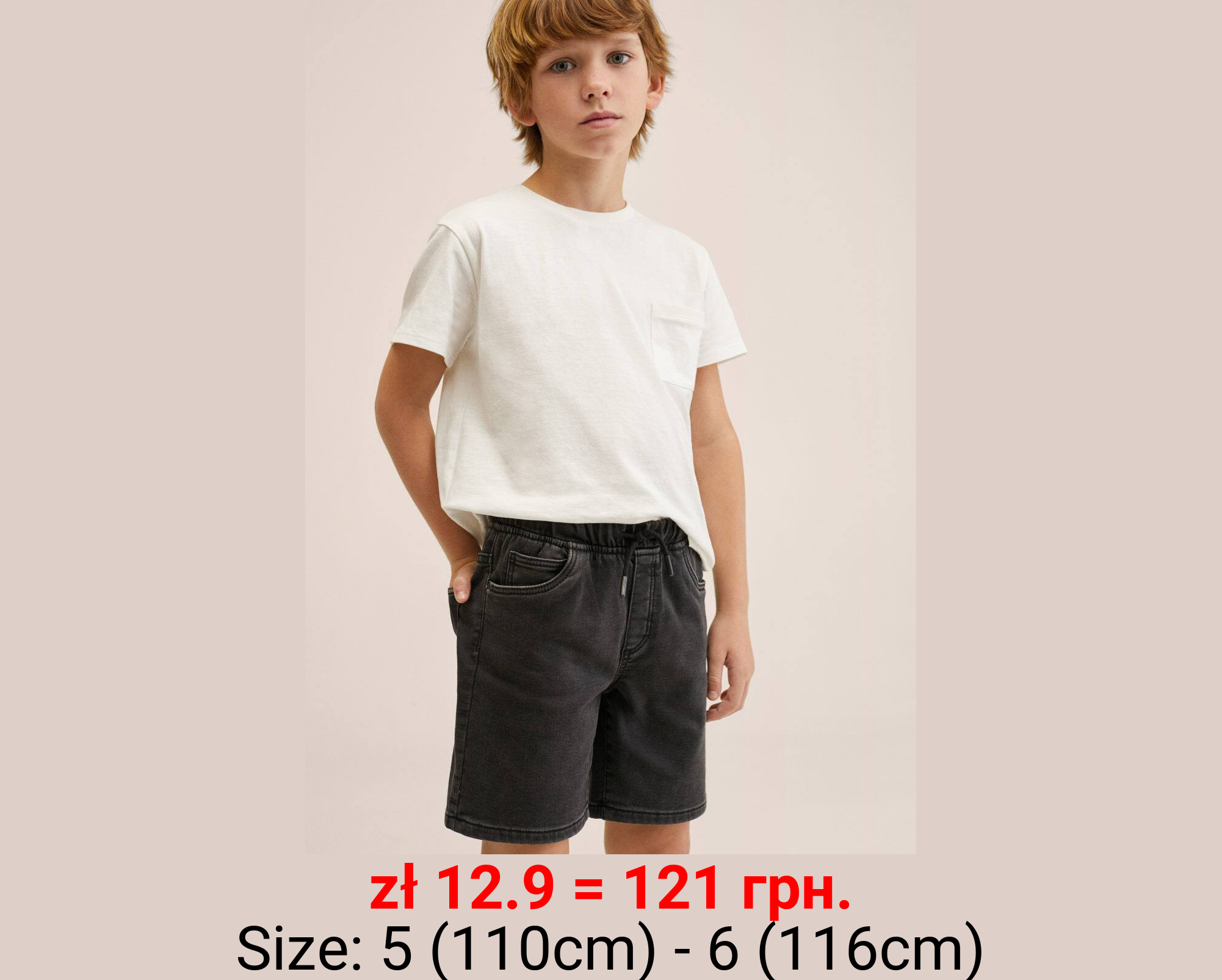 Bermudas denim cintura elástica