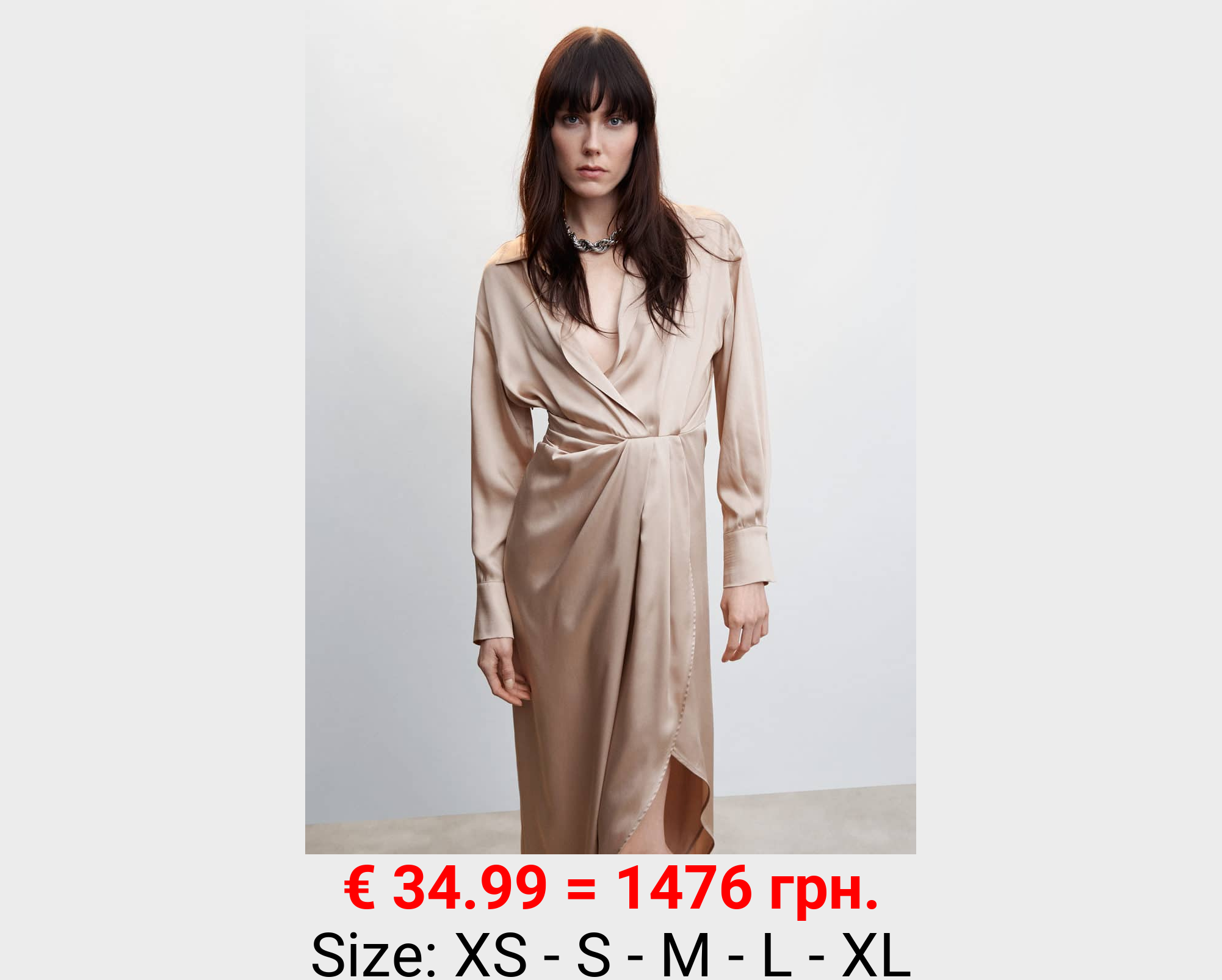 Vestido satinado abertura