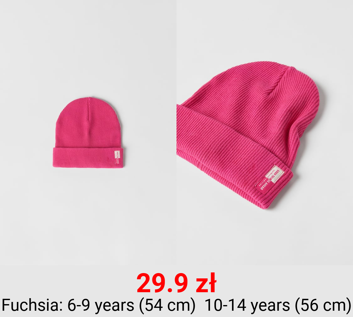 KIDS/ RIBBED BEANIE WITH LABEL