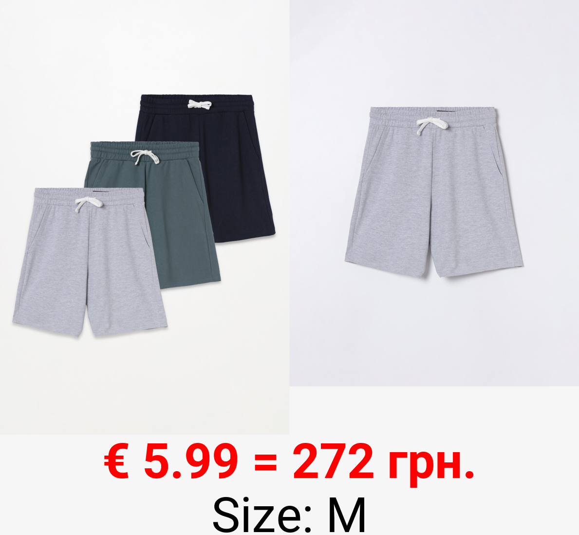 Pack of 3 pairs of basic plush Bermuda shorts