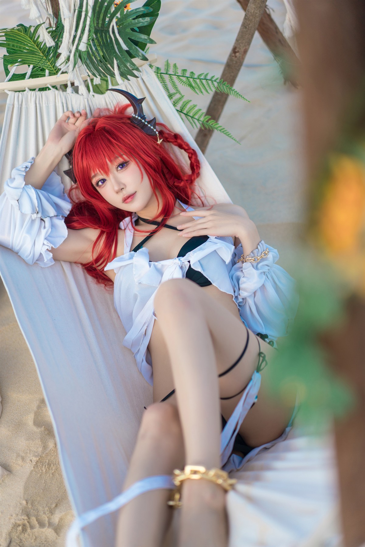 Cosplay 阿包也是兔娘 明日方舟 史尔特尔泳装 28