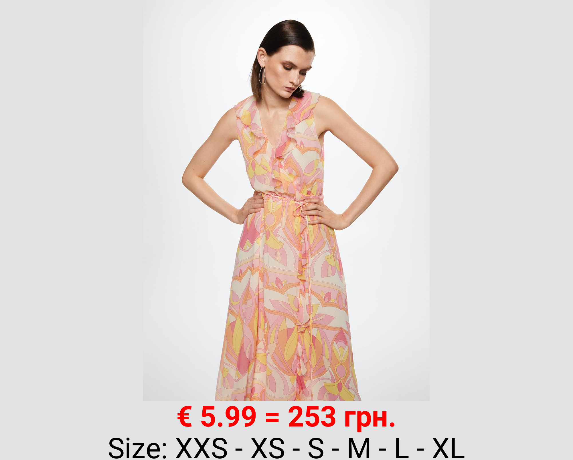 Vestido estampado volantes