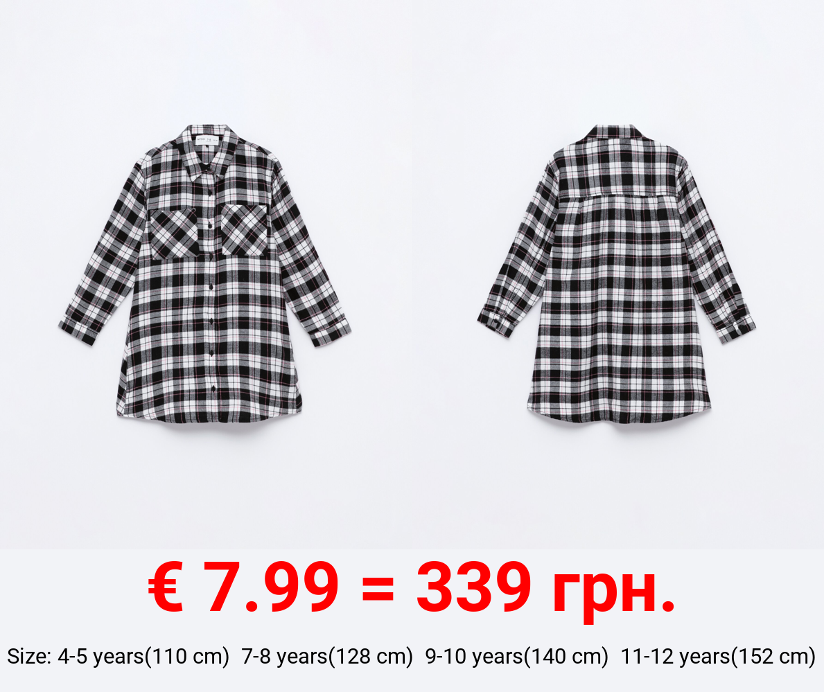 Checked shirt dress