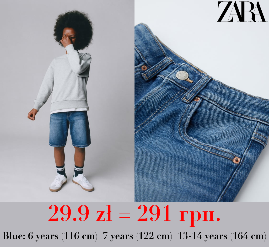 STRAIGHT FIT DENIM BERMUDA SHORTS