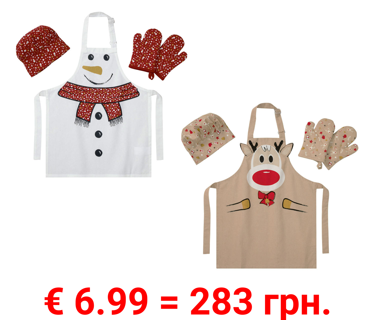 LIVARNO home Kinder-Küchenschürzen-Sets, 4-teilig