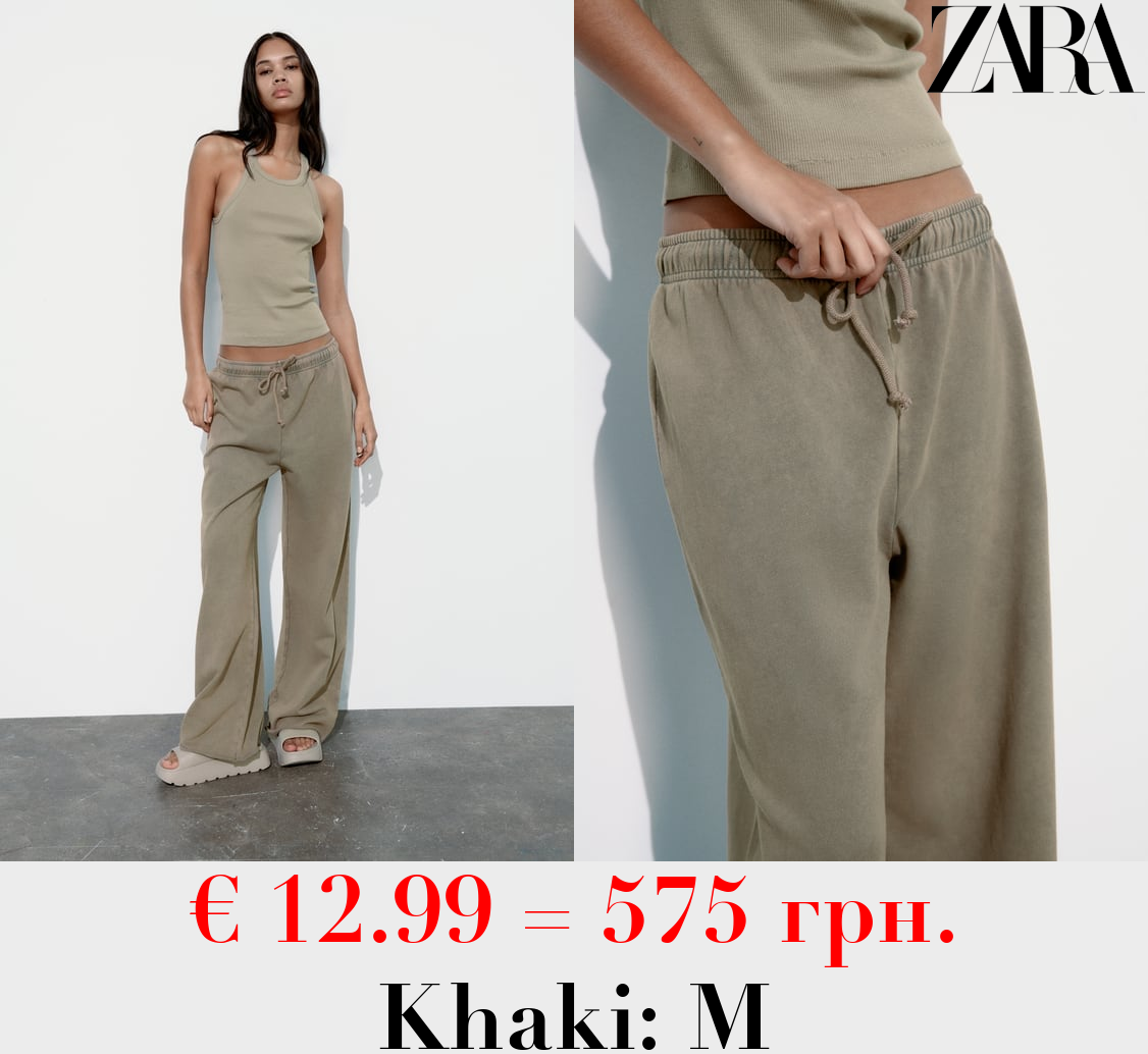 FADED-EFFECT PLUSH JOGGER TROUSERS