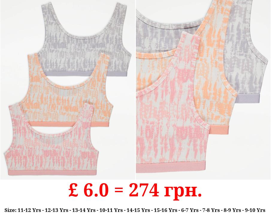 Tie Dye Print Crop Tops 3 Pack