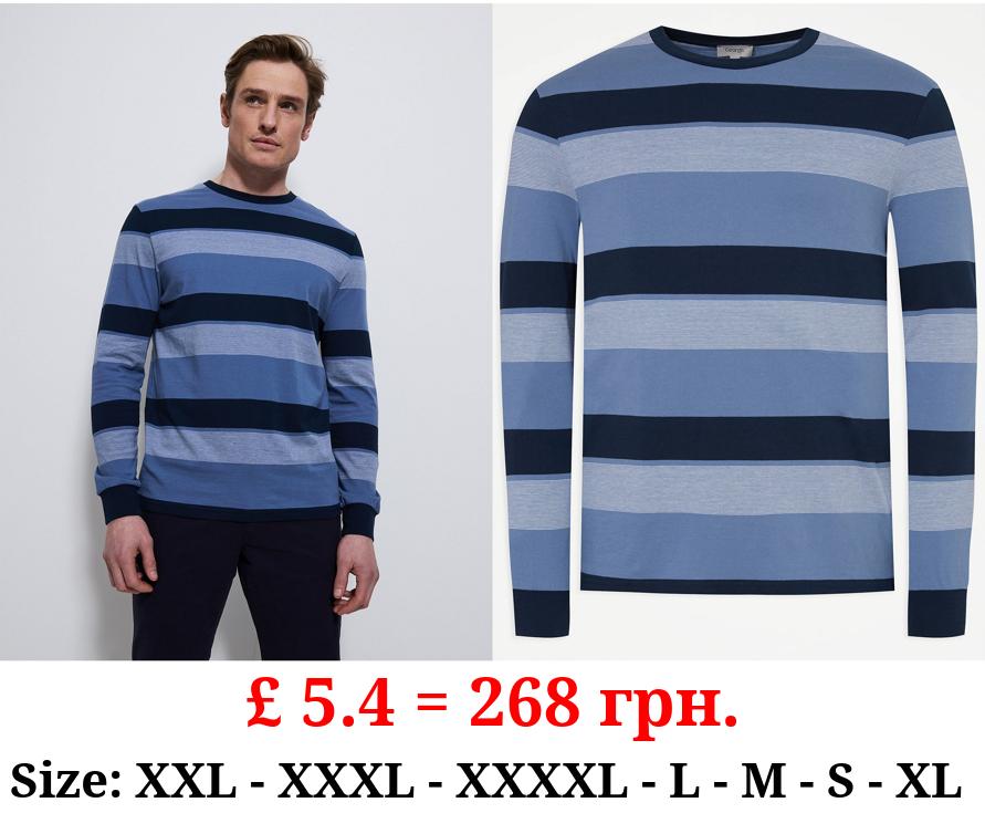 Blue Multi Stripe Long Sleeve Top