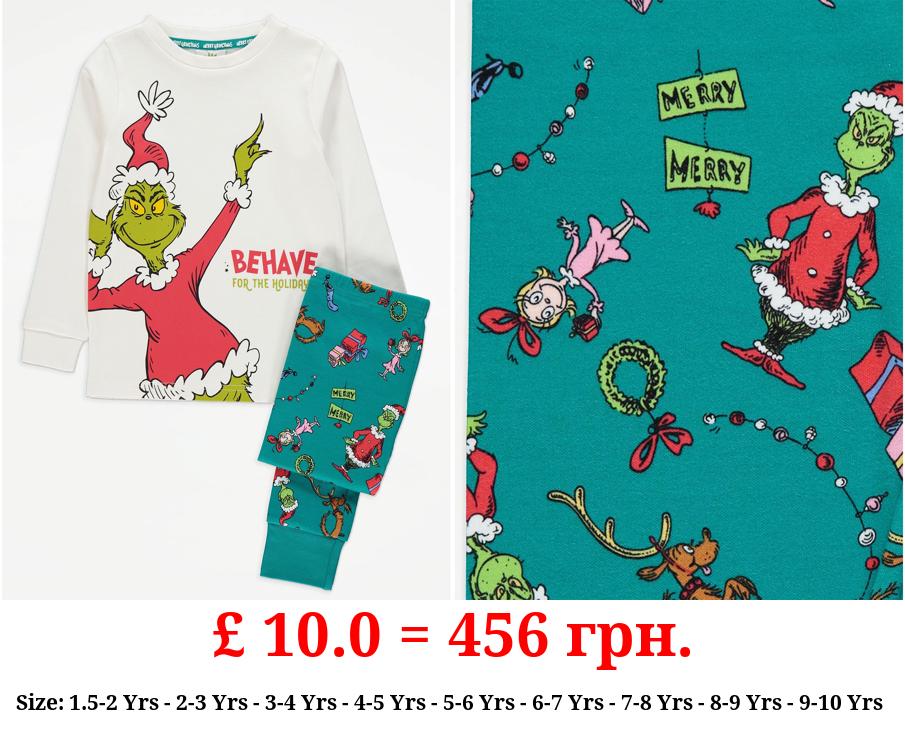 The Grinch Behave For The Holidays Matching Kids Christmas Pyjamas