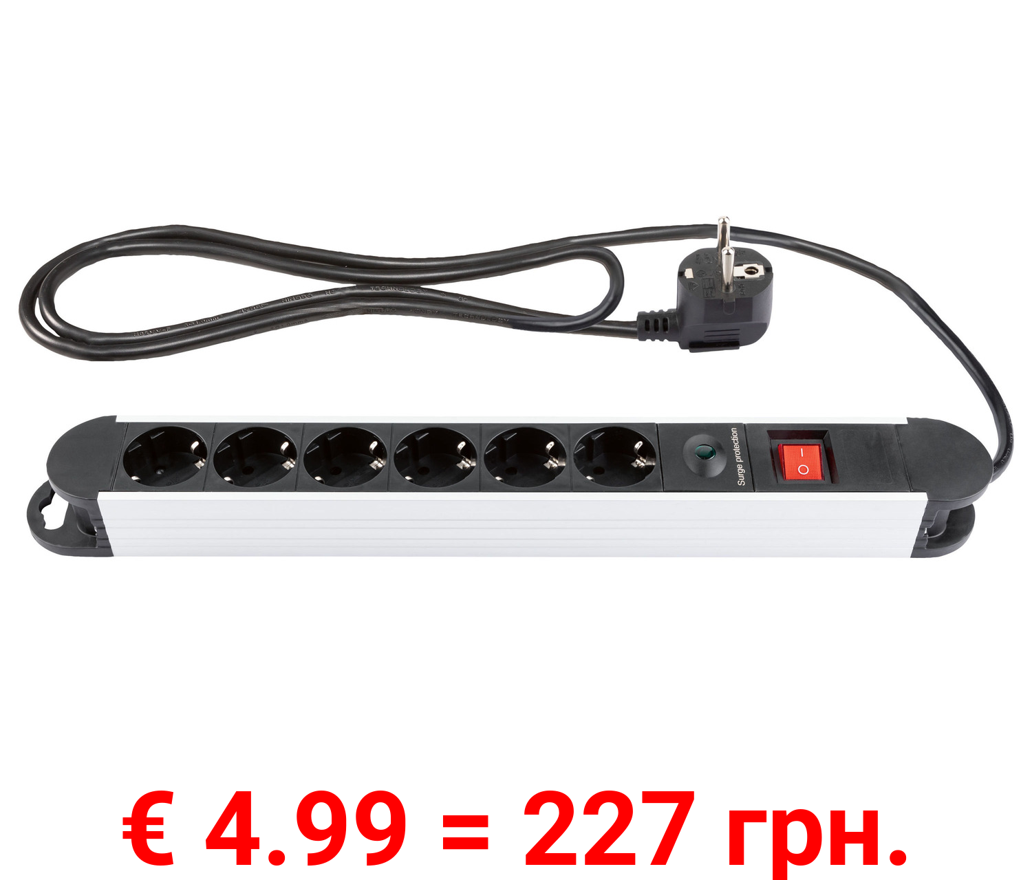 SILVERCREST® Aluminium-Steckdosenleiste, 6-fach