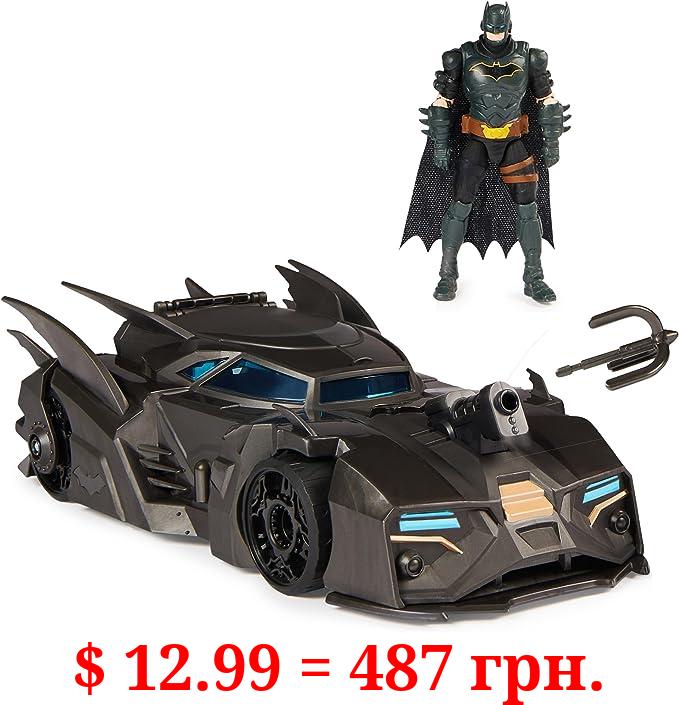 DC Comics, Crusader Batmobile Playset with Exclusive 4-inch Batman Figure, 3 Super-Villain Paper Figures, Kids Toys for Boys and Girls Ages 4+