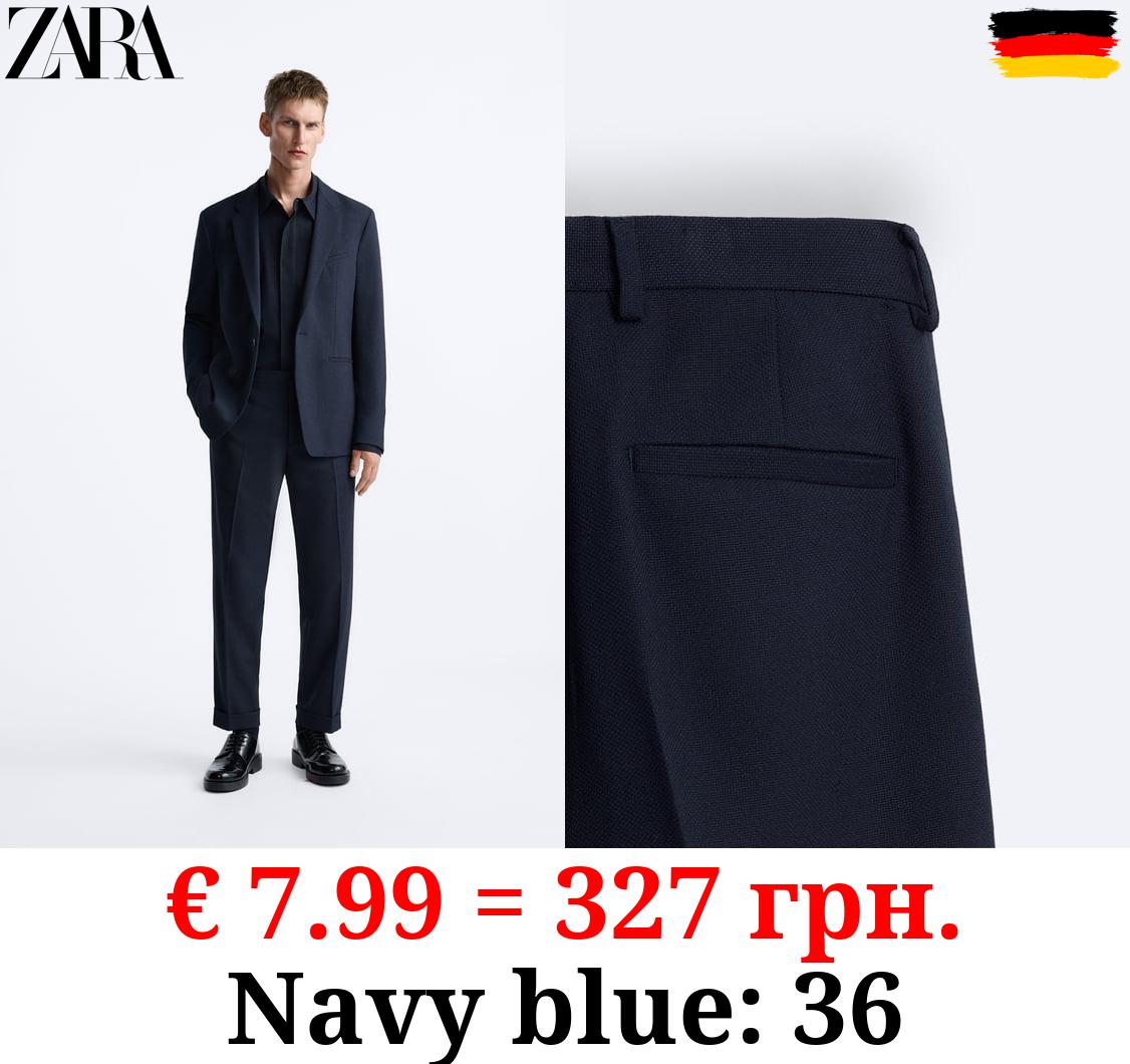 TEXTURED SUIT TROUSERS