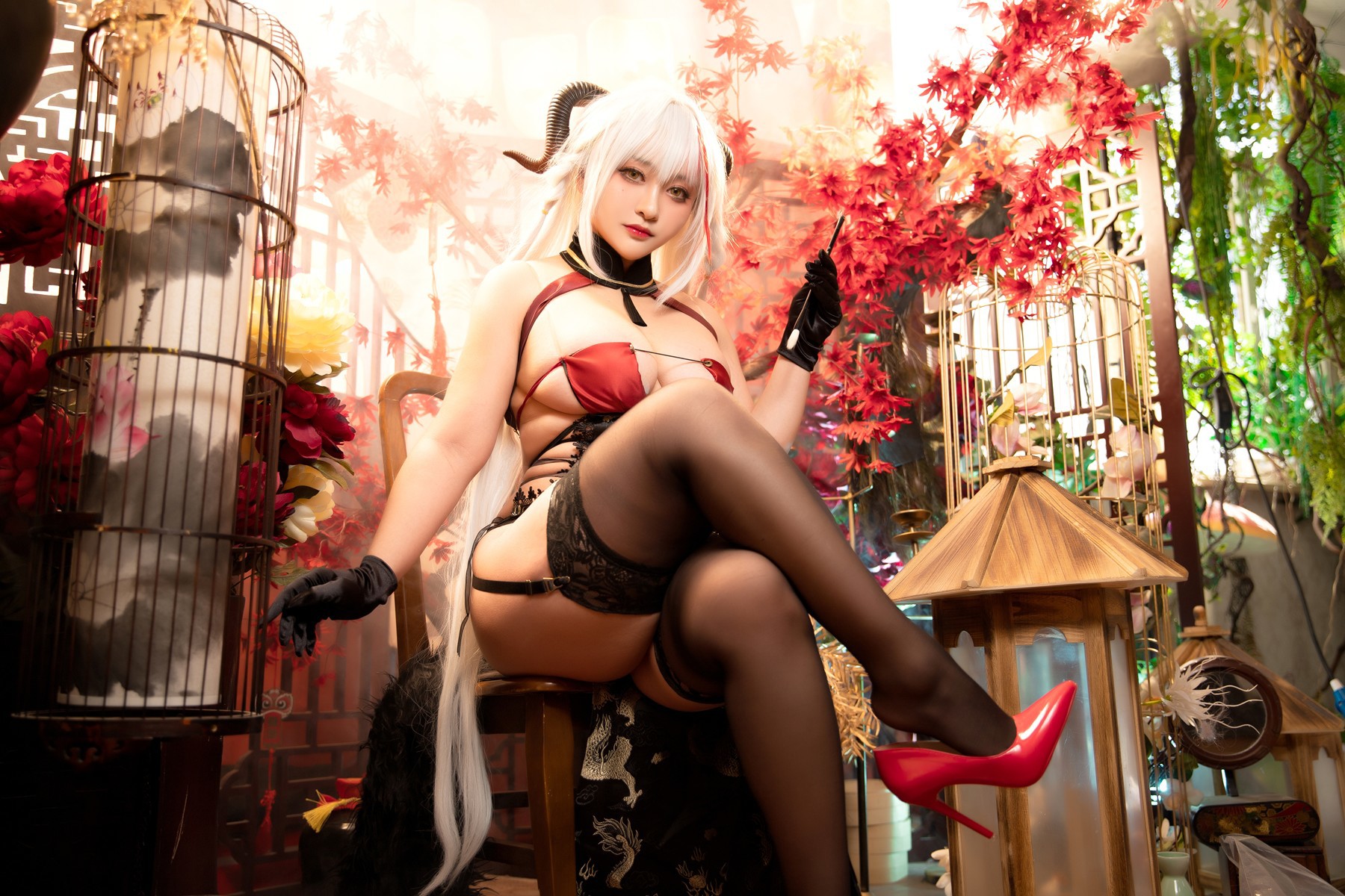 Cosplay 洛璃LoLiSAMA 埃吉尔旗袍 金龙腾祥云 Set.01 17