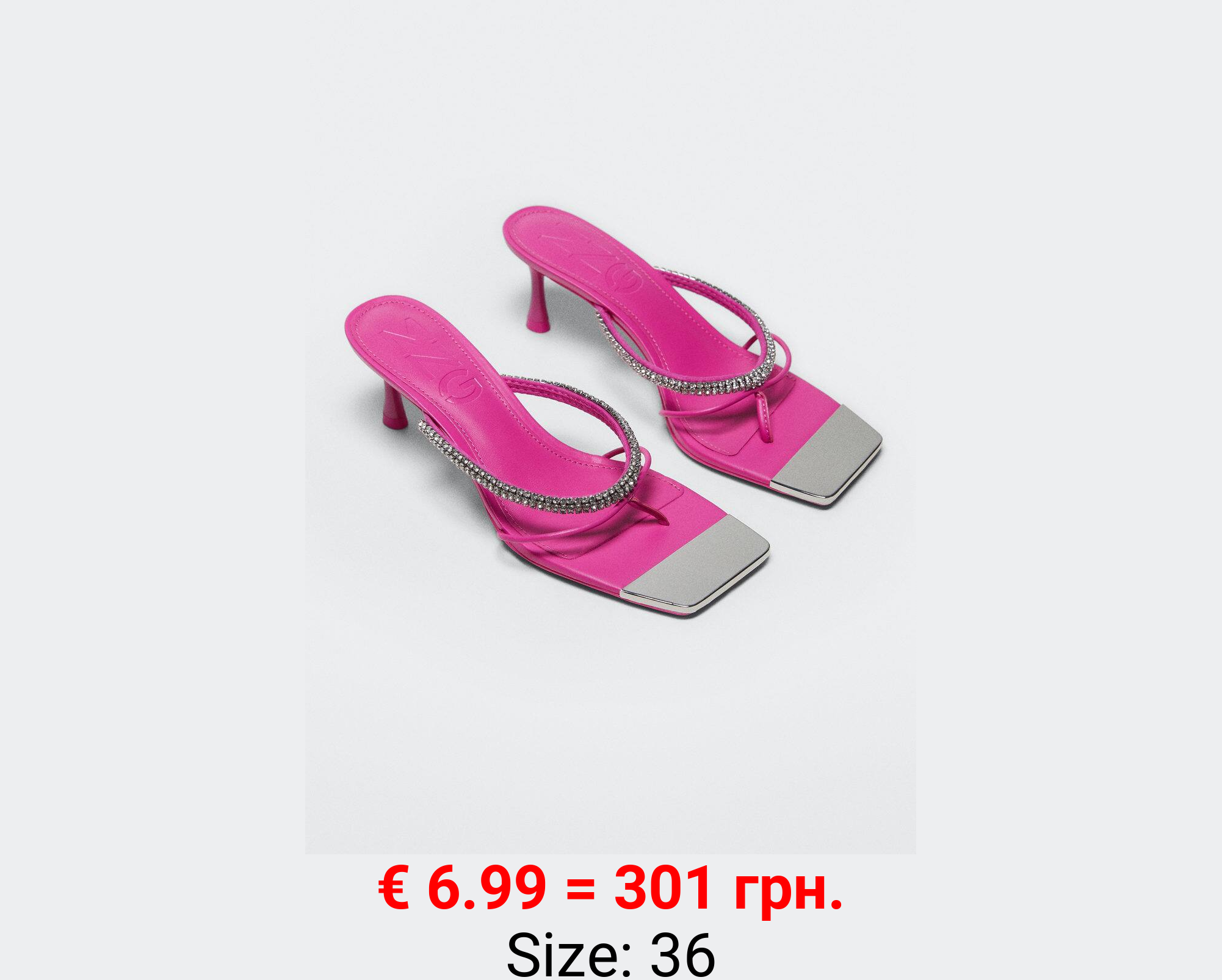 Sandalia tacón tira strass