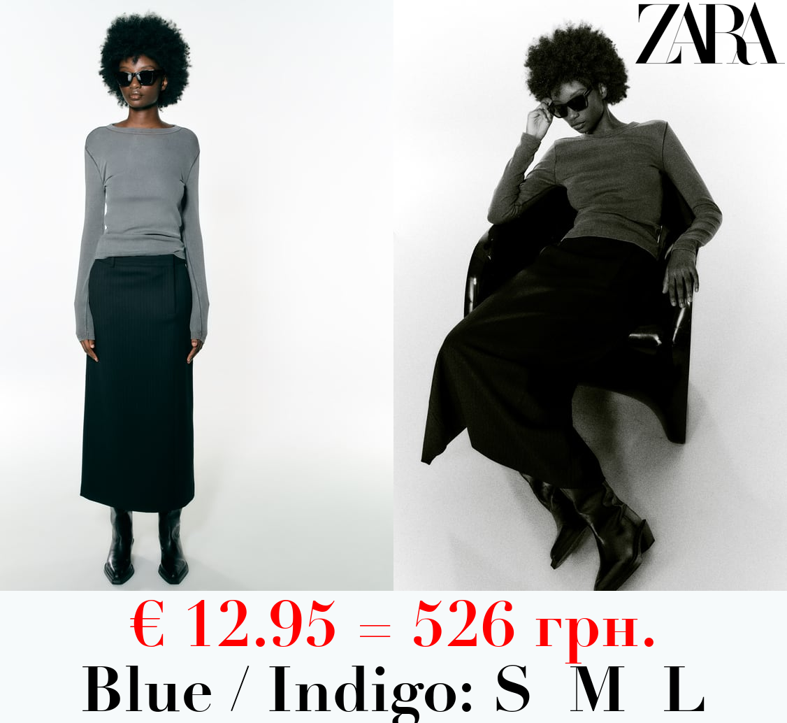 RIBBED LONG SLEEVE T-SHIRT