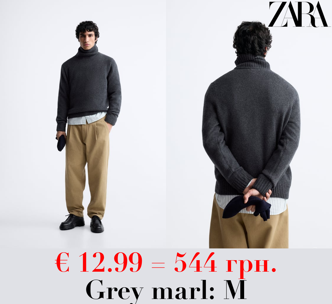 WOOL BLEND HIGH NECK SWEATER