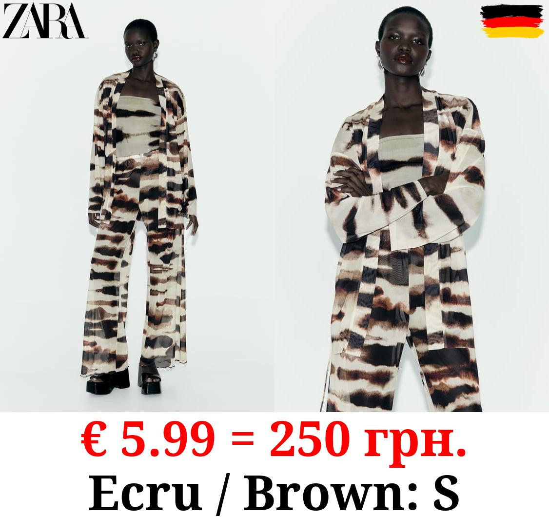 TIE-DYE PRINT TULLE KIMONO