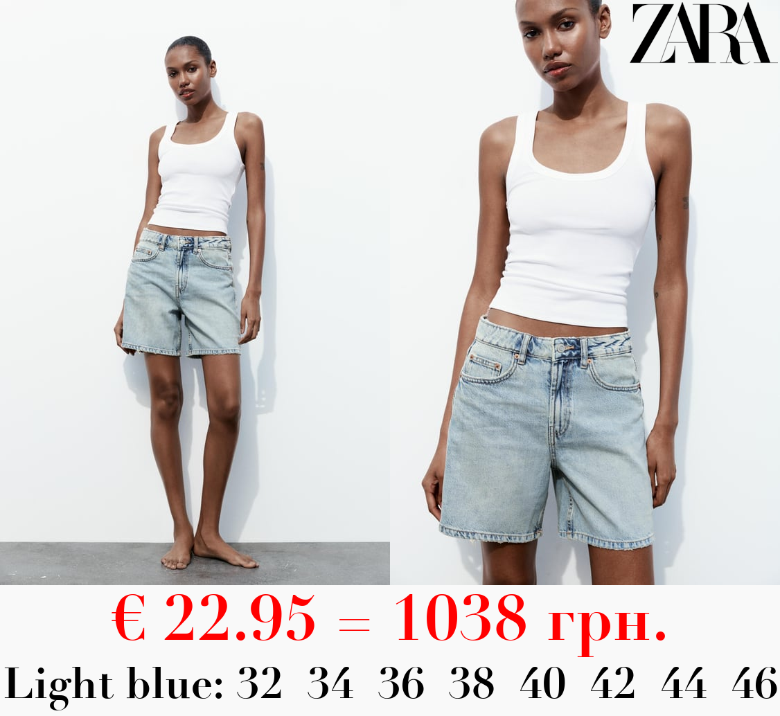 TRF MID-RISE DENIM BERMUDA SHORTS