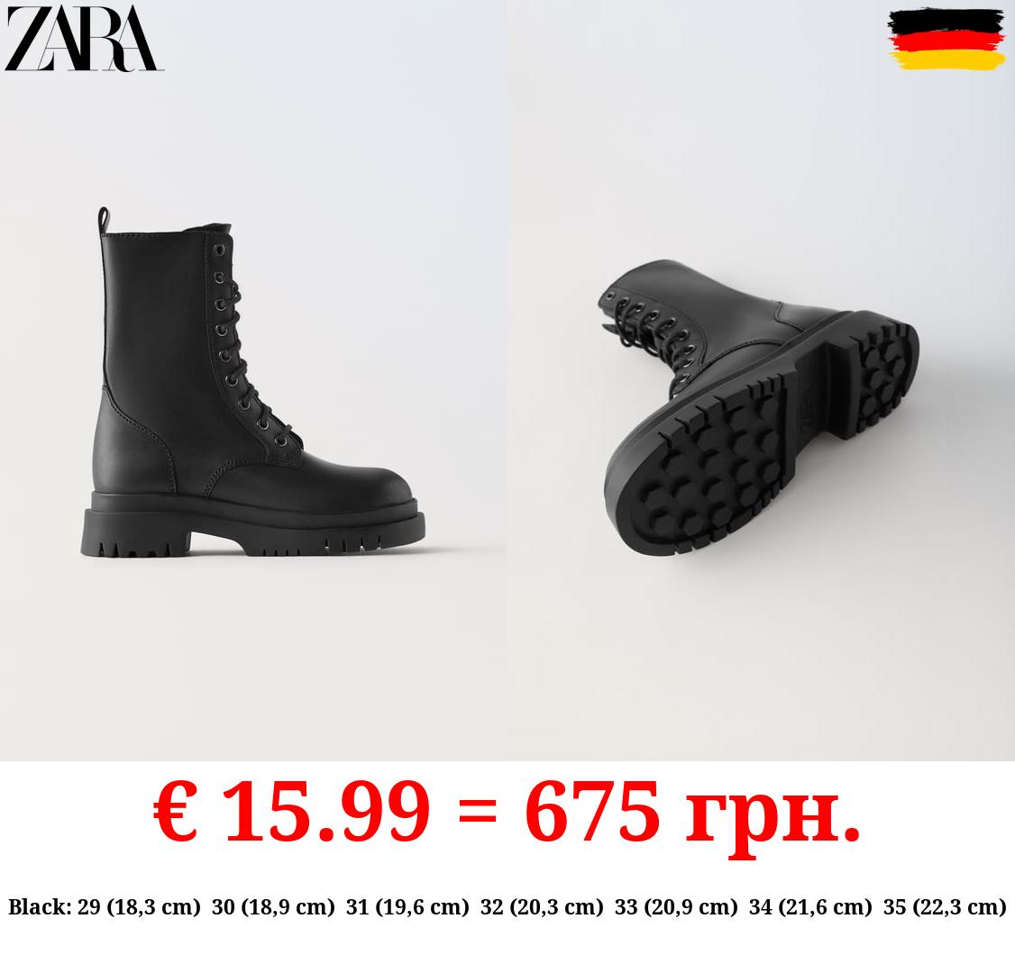 LACE-UP LEATHER ANKLE BOOTS