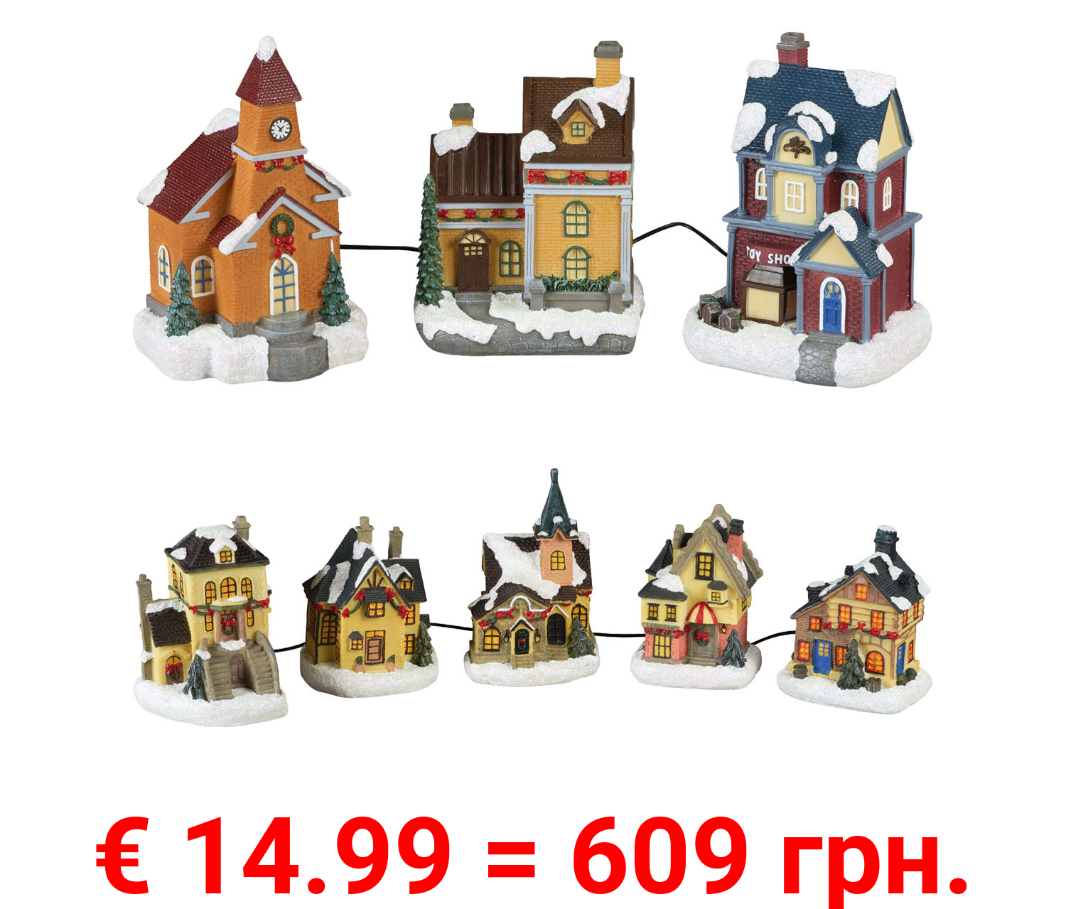 LIVARNO home Weihnachtsstraße mit Beleuchtung, handbemalt